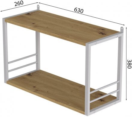 Книжкова полиця універсальна Ferrum-decor Стім 1 38x63x26 білий ДСП Дуб Артизан 16мм (FRD-104093) Книжкова полиця універсальна Ferrum-decor Стім 1 38x63x26 білий ДСП Дуб Артизан 16мм (FRD-104093)