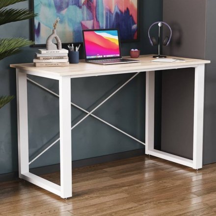 Письмовий стіл Ferrum-decor Драйв 750x1400x600 Білий метал ДСП Дуб Сан-Марино 32 мм (FRD-103353) Письмовий стіл Ferrum-decor Драйв 750x1400x600 Білий метал ДСП Дуб Сан-Марино 32 мм (FRD-103353)