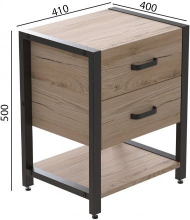 Тумба універсальна Ferrum-decor Вів'єн 2/1 50x41x40 чорний ДСП Дуб Сан-Марино 16мм (FRD-104172)