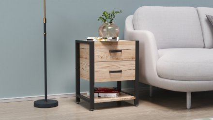 Тумба універсальна Ferrum-decor Вів'єн 2/1 50x41x40 чорний ДСП Дуб Сан-Марино 16мм (FRD-104172)