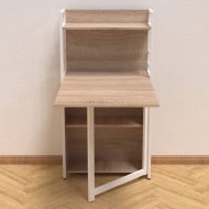 Стіл книжка з етажеркою Практик 1 Ferrum-decor 1200x640x990 Білий метал ДСП Дуб Сонома 16 мм (FRD-104621) Стіл книжка з етажеркою Практик 1 Ferrum-decor 1200x640x990 Білий метал ДСП Дуб Сонома 16 мм (FRD-104621)