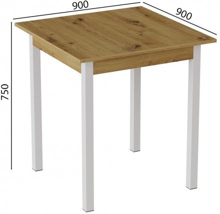 Стіл кухонний Ferrum-decor Дієго 75x90x90 Білий ДСП Дуб Артизан 16мм (FRD-105717) Стіл кухонний Ferrum-decor Дієго 75x90x90 Білий ДСП Дуб Артизан 16мм (FRD-105717)