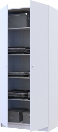 Шафа розпашна з полицями Doros Промо 90х48х204 см Білий (DRS-011201) Шафа розпашна з полицями Doros Промо 90х48х204 см Білий (DRS-011201)