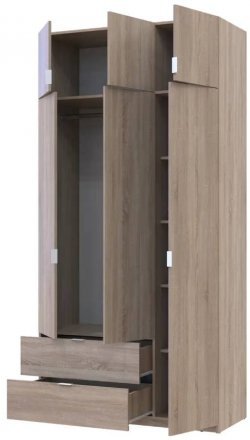 Шафа для одягу Doros Лукас Дуб Сонома 3ДСП 120х50х240 DRS-011651 (80737799)
