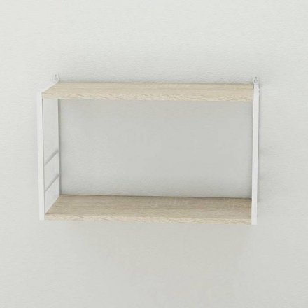 Книжкова полиця універсальна Ferrum-decor Стім 1 38x63x26 білий ДСП Дуб Сонома 16мм (FRD-104094)