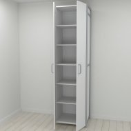Шафа Гардероб Уні секція 7 серії Конект Ferrum-decor 220x60x50см Сірий метал ДСП Білий 16 мм (FRD-104563)