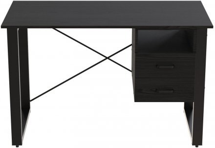 Письмовий стіл із ящиками Ferrum-decor Оскар 750x1400x600 метал Чорний ДСП Сосна Кембра 16 мм (FRD-103236)