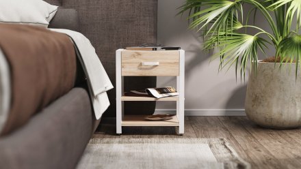 Тумба універсальна Ferrum-decor Вів'єн 1/2 50x41x40 білий ДСП Дуб Сан-Марино 16мм (FRD-104128) Тумба універсальна Ferrum-decor Вів'єн 1/2 50x41x40 білий ДСП Дуб Сан-Марино 16мм (FRD-104128)