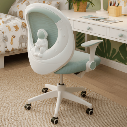 Крісло обертове дитяче з підставкою для ніг PERFECT KIDS ASTRONAUT GREEN Perfect Home Зелений (PFH-092114) Крісло обертове дитяче з підставкою для ніг PERFECT KIDS ASTRONAUT GREEN Perfect Home Зелений (PFH-092114)