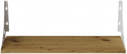 Полиця настінна Ferrum-decor Ханді 2 240x600x240 метал Білий ДСП Дуб Артизан 16 мм (FRD-102587)