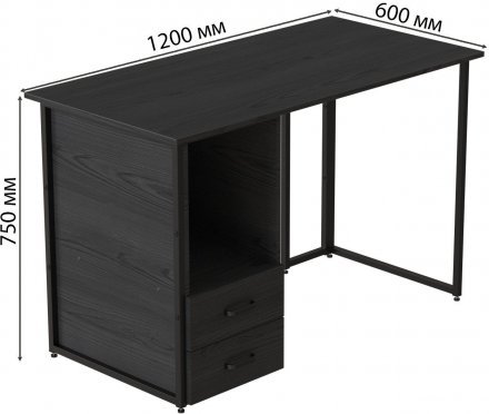 Комп'ютерний стіл Ferrum-decor Отто 75x120x60 чорний ДСП Сосна Кембра 16мм (FRD-103575) Комп'ютерний стіл Ferrum-decor Отто 75x120x60 чорний ДСП Сосна Кембра 16мм (FRD-103575)