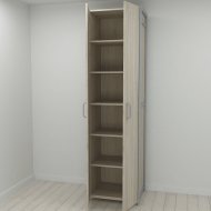 Шафа Гардероб Уні секція 7 серії Конект Ferrum-decor 220x60x50см Сірий метал ДСП Дуб Сонома 16 мм (FRD-104565)