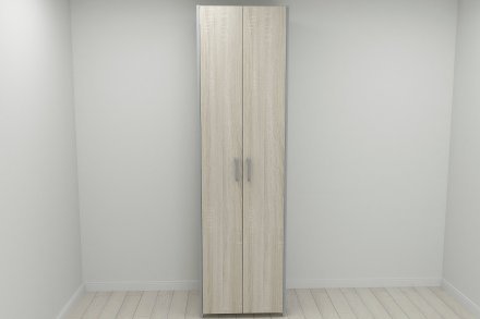 Шафа Гардероб Уні секція 7 серії Конект Ferrum-decor 220x60x50см Сірий метал ДСП Дуб Сонома 16 мм (FRD-104565)