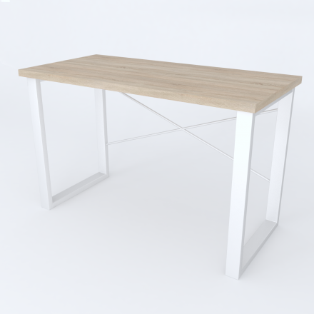 Письмовий стіл Ferrum-decor Драйв 750x1400x600 Білий метал ДСП Дуб Сонома 32 мм (FRD-103355)
