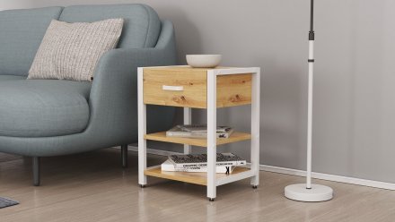 Тумба універсальна Ferrum-decor Вів'єн 1/2 50x41x40 білий ДСП Дуб Артизан 16мм (FRD-104129) Тумба універсальна Ferrum-decor Вів'єн 1/2 50x41x40 білий ДСП Дуб Артизан 16мм (FRD-104129)