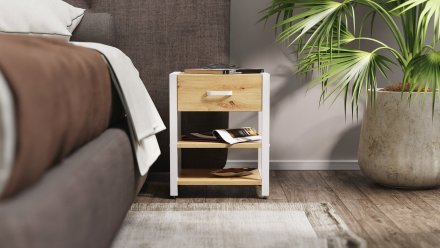 Тумба універсальна Ferrum-decor Вів'єн 1/2 50x41x40 білий ДСП Дуб Артизан 16мм (FRD-104129) Тумба універсальна Ferrum-decor Вів'єн 1/2 50x41x40 білий ДСП Дуб Артизан 16мм (FRD-104129)
