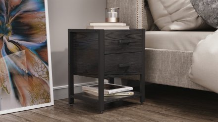 Тумба універсальна Ferrum-decor Вів'єн 2/1 50x41x40 чорний ДСП Сосна Кембра 16мм (FRD-104175)
