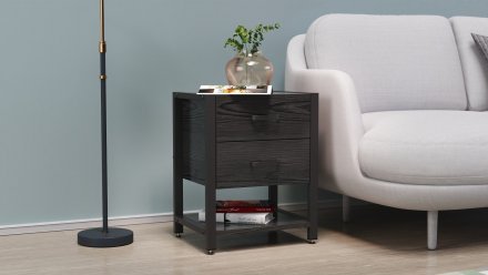 Тумба універсальна Ferrum-decor Вів'єн 2/1 50x41x40 чорний ДСП Сосна Кембра 16мм (FRD-104175)