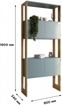 Модуль-5 стелаж полиці з фасадами LION Нобу Бетон Style (LION-042240)