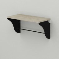 Настінна полиця Ferrum-decor Комфі 260x500x240 метал Чорний ДСП Сонома 16 мм (FRD-102719)