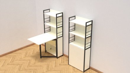 Стіл книжка з етажеркою Практик 2 Ferrum-decor 1555x640x990 Чорний метал ДСП Біле 16 мм (FRD-104625)
