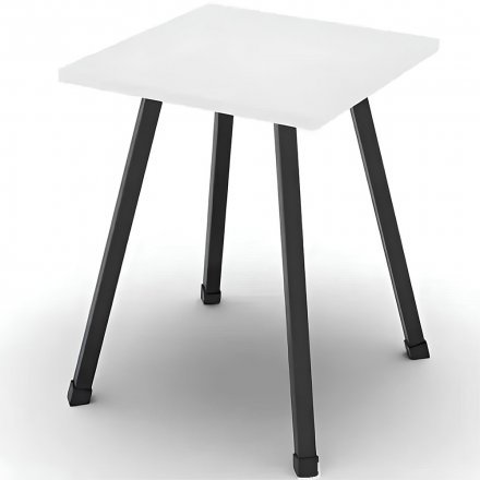 Табурет кухонний Ferrum-decor 430x320x320 Чорний метал ДСП Біле 16 мм (FRD-104639)