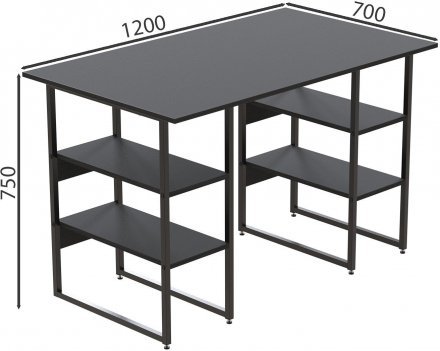 Комп'ютерний стіл Ferrum-decor Карен 75x120x70 чорний ДСП Сосна Кембра 16мм (FRD-102064)