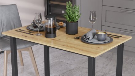 Стіл універсальний Knap Ferrum-decor 750x1000x700 Чорний метал ДСП Дуб Артизан 16 мм (FRD-106367) Стіл універсальний Knap Ferrum-decor 750x1000x700 Чорний метал ДСП Дуб Артизан 16 мм (FRD-106367)