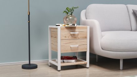 Тумба універсальна Ferrum-decor Вів'єн 2/1 50x41x40 білий ДСП Дуб Сан-Марино 16мм (FRD-104177) Тумба універсальна Ferrum-decor Вів'єн 2/1 50x41x40 білий ДСП Дуб Сан-Марино 16мм (FRD-104177)