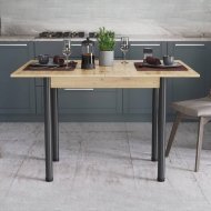 Обідній стіл трансформер розкладний Берта Ferrum-decor 750x1400x900 Чорний метал ДСП Дуб Артизан 16 мм (FRD-105183)