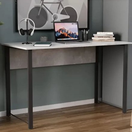 Стіл письмовий Курт Ferrum-decor 75x120x60 Чорний метал ДСП Бетон 32 мм (FRD-106624) Стіл письмовий Курт Ferrum-decor 75x120x60 Чорний метал ДСП Бетон 32 мм (FRD-106624)