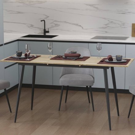 Стіл кухонний розкладний Данді на конусних ногах Ferrum-decor 75x120 160)x70 Чорний метал ДСП Дуб Сонома 16 мм (FRD-106780) Стіл кухонний розкладний Данді на конусних ногах Ferrum-decor 75x120 160)x70 Чорний метал ДСП Дуб Сонома 16 мм (FRD-106780)