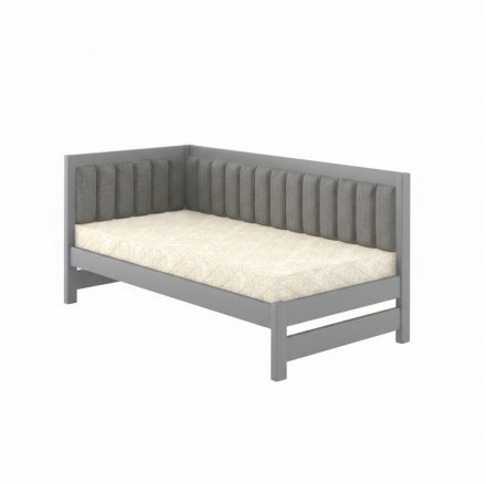 Полуторне дерев'яне ліжко Mebigrand Ліза М1 (ліва спинка) Світло-сірий (RAL-7040)/Аляска 93 (Сірий) 120x200 см MBG-25841 Полуторне дерев'яне ліжко Mebigrand Ліза М1 (ліва спинка) Світло-сірий (RAL-7040)/Аляска 93 (Сірий) 120x200 см MBG-25841