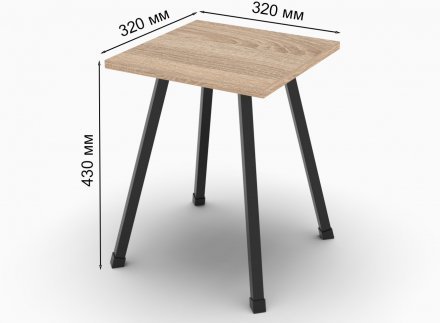 Табурет кухонний Ferrum-decor 430x320x320 Чорний метал ДСП Дуб Сонома 16 мм (FRD-104640) Табурет кухонний Ferrum-decor 430x320x320 Чорний метал ДСП Дуб Сонома 16 мм (FRD-104640)