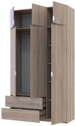 Шафа для одягу Doros Лукас Дуб Сонома 3ДСП 135х50х240 DRS-011655 (80737803)
