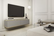 Тумба під телевізор навісна Perfect Home Оро / Oro 2-дверна RTV135 MDF Сірий (PFH-091357)