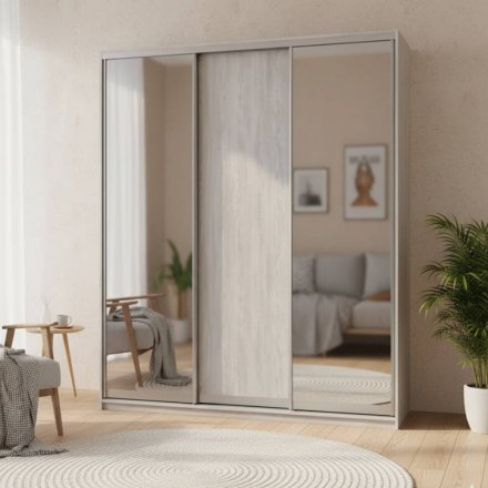 Шафа-купе Doros City Light Сосна Натти 1 ДСП / 2 дзеркала 225х60х225 (DRS-011972) Шафа-купе Doros City Light Сосна Натти 1 ДСП / 2 дзеркала 225х60х225 (DRS-011972)