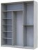 Шафа-купе Doros City Light Сосна Натти 1 ДСП / 2 дзеркала 225х60х225 (DRS-011972)