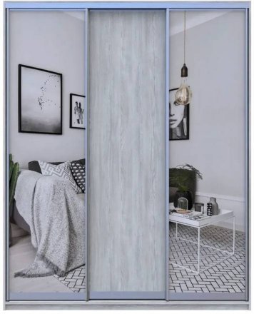 Шафа-купе Doros City Light Сосна Натти 1 ДСП / 2 дзеркала 225х60х225 (DRS-011972) Шафа-купе Doros City Light Сосна Натти 1 ДСП / 2 дзеркала 225х60х225 (DRS-011972)