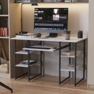 Письмовий стіл Ferrum-decor Тім 75x140x60 чорний ДСП Біле 16мм (FRD-103960)