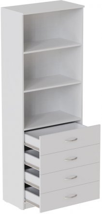 Шафа Анжело Ferrum-decor на 3 полиці з 4 ящики 1900x700x380 ДСП Біле 16 мм (FRD-105019)