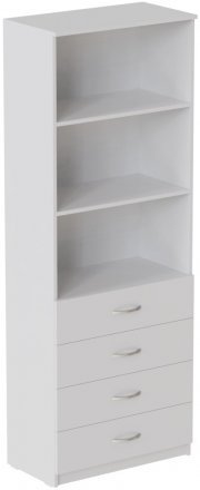 Шафа Анжело Ferrum-decor на 3 полиці з 4 ящики 1900x700x380 ДСП Біле 16 мм (FRD-105019)