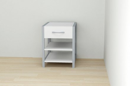 Тумба універсальна Ferrum-decor Вів'єн 1/2 50x41x40 сірий ДСП Біле 16мм (FRD-104133) Тумба універсальна Ferrum-decor Вів'єн 1/2 50x41x40 сірий ДСП Біле 16мм (FRD-104133)