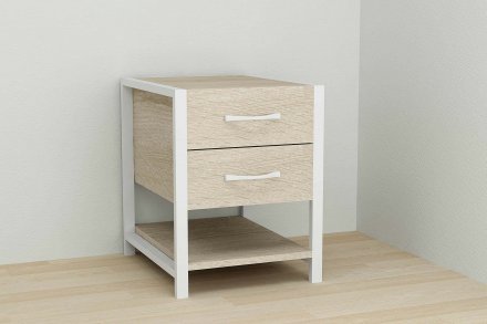 Тумба універсальна Ferrum-decor Вів'єн 2/1 50x41x40 білий ДСП Дуб Сонома 16мм (FRD-104178) Тумба універсальна Ferrum-decor Вів'єн 2/1 50x41x40 білий ДСП Дуб Сонома 16мм (FRD-104178)