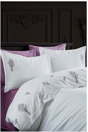 Постільна білизна сатин з вишивкою Lavender євро svt-2000022294867 Постільна білизна сатин з вишивкою Lavender євро svt-2000022294867