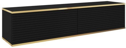 Тумба під телевізор навісна Perfect Home Оро / Oro 2-дверна RTV135 MDF Чорний (PFH-091355) Тумба під телевізор навісна Perfect Home Оро / Oro 2-дверна RTV135 MDF Чорний (PFH-091355)
