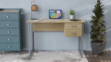 Письмовий стіл Ferrum-decor Дакота 75x140x70 сірий ДСП Дуб Сонома 16мм (FRD-102349)