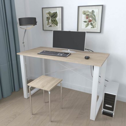Письмовий стіл Ferrum-decor Драйв 750x1200x600 Білий метал ДСП Дуб Сонома 16 мм (FRD-103125) Письмовий стіл Ferrum-decor Драйв 750x1200x600 Білий метал ДСП Дуб Сонома 16 мм (FRD-103125)