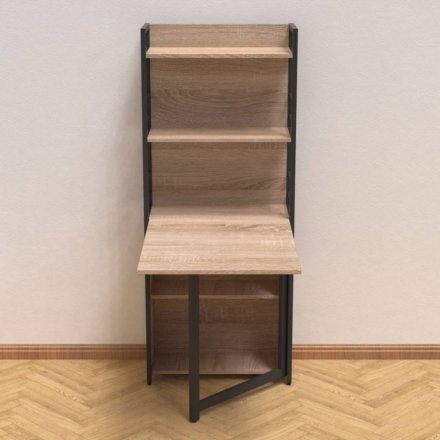 Стіл книжка з етажеркою Практик 2 Ferrum-decor 1555x640x990 Чорний метал ДСП Дуб Сонома 16 мм (FRD-104628) Стіл книжка з етажеркою Практик 2 Ferrum-decor 1555x640x990 Чорний метал ДСП Дуб Сонома 16 мм (FRD-104628)