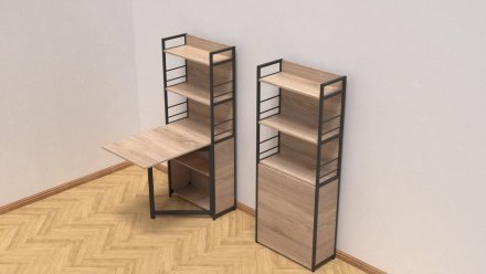 Стіл книжка з етажеркою Практик 2 Ferrum-decor 1555x640x990 Чорний метал ДСП Дуб Сонома 16 мм (FRD-104628) Стіл книжка з етажеркою Практик 2 Ferrum-decor 1555x640x990 Чорний метал ДСП Дуб Сонома 16 мм (FRD-104628)